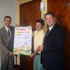 Joe Escobar (left)  and Attorney Robert Seal (right) with CEO, Carlos  of  "La Huerta del Oriente", manufacturers of Ready-Made Meals for needy families, military and disaster response